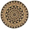 vidaXL Alfombra de yute tejida a mano con estampado negro 120 cm