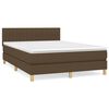 vidaXL Cama box spring con colch&oacute;n tela marr&oacute;n oscuro 140x190 cm