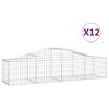 vidaXL Cestas de gaviones 12 uds forma de arco hierro 200x50x40/60 cm