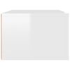 vidaXL Mueble de TV colgante madera blanco brillante 80x36x25 cm