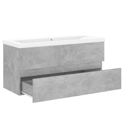 vidaXL Mueble con lavabo madera de ingeniería gris hormigón