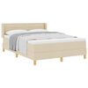 vidaXL Cama con Somier con colch&oacute;n Crema 140 x 190 cm tela