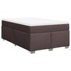 vidaXL Cama box spring con colch&oacute;n tela marr&oacute;n oscuro 120x200 cm