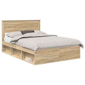 vidaXL Estructura de cama con cabecera Roble Sonoma 150 x 200 cm