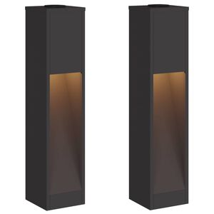 vidaXL Luz de Sendero LED Solar 2 uds. Blanco C&aacute;lido 18 x 18 x 80 cm