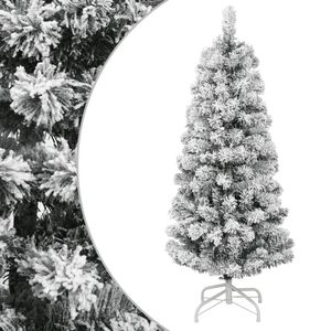 vidaXL &Aacute;rbol de Navidad artificial con bisagras y nieve flocada 120 cm