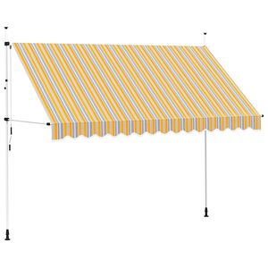 vidaXL Toldo manual retr&aacute;ctil 350 cm amarillo y azul a rayas
