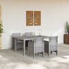 vidaXL Conjunto de Comedor de Jardín 5 pcs Gris Claro Ratan Polt