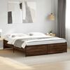 vidaXL Estructura cama madera ingenier&iacute;a metal marr&oacute;n roble 180x200 cm