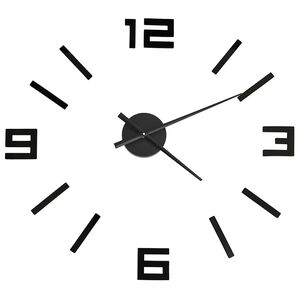 vidaXL Reloj 3D de pared con dise&ntilde;o moderno negro 100 cm XXL