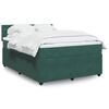vidaXL Cama box spring con colch&oacute;n terciopelo verde oscuro 160x200 cm