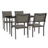 vidaXL Juego de comedor para jard&iacute;n 5 piezas acero y textilene negro