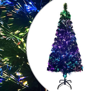 vidaXL &Aacute;rbol de Navidad artificial y soporte verde fibra &oacute;ptica 180 cm