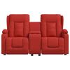 vidaXL Sillón de masaje reclinable 2 plazas con portavasos rojo tinto