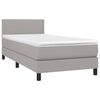 vidaXL Cama box spring con colch&oacute;n tela gris claro 80x200 cm
