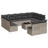 vidaXL Set de sof&aacute;s de jard&iacute;n 12 pzas y cojines rat&aacute;n sint&eacute;tico gris
