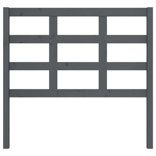 vidaXL Cabecero de cama madera maciza de pino gris 105,5x4x100 cm