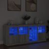 vidaXL Aparador con luces LED gris Sonoma 164x37x67 cm