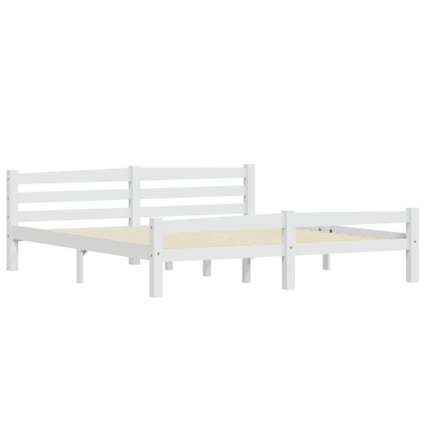 vidaXL Estructura de cama sin colch&oacute;n madera de pino blanco 180x200 cm