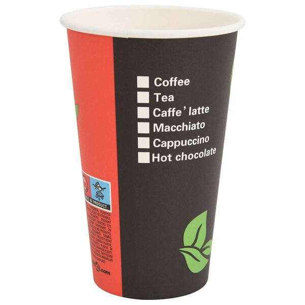vidaXL Tazas de caf&eacute; de papel 1000 uds 16oz 400ml rojo y negro