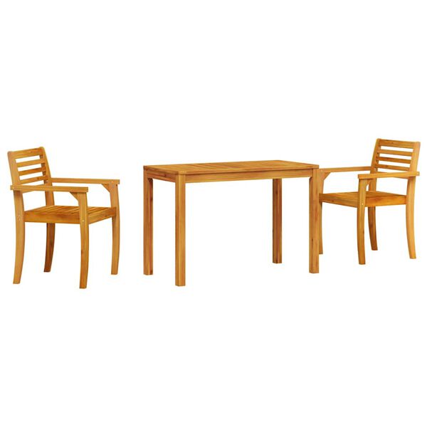 vidaXL Conjunto de Comedor de Jardín 3 pcs Marrón