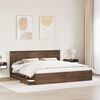vidaXL Estructura de cama Roble Marr&oacute;n 200 x 200 cm Madera Ingenieril