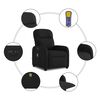 vidaXL Sill&oacute;n reclinable de masaje el&eacute;ctrico tela negro