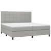 vidaXL Cama box spring con colch&oacute;n tela y LED gris claro 200x200 cm