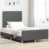 vidaXL Estructura de cama con cabecera Gris oscuro 120 x 200 cm tela