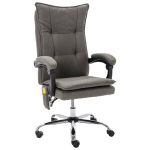 vidaXL Silla de oficina de masaje de tela gris