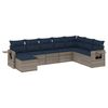 vidaXL Conjunto de sof&aacute; de jard&iacute;n de 8 piezas con cojines, polirat&aacute;n gris