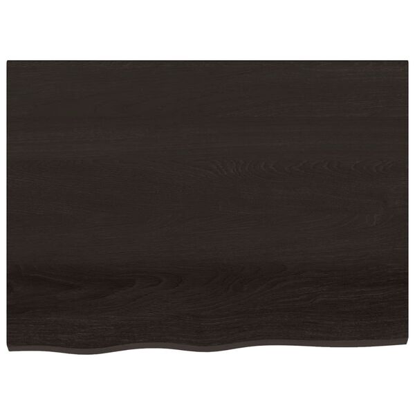 vidaXL Encimera baño madera maciza tratada marrón oscuro 80x60x(2-6)cm
