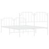 vidaXL Estructura cama sin colch&oacute;n con estribo metal blanco 140x190 cm