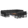 vidaXL Conjunto de sof&aacute;s de exterior 14 uds. Negro y Gris oscuro