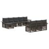 vidaXL Conjunto de sof&aacute;s de jard&iacute;n 10 uds. Gris rat&aacute;n sint&eacute;tico
