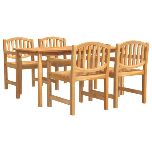 vidaXL Juego de comedor para jard&iacute;n 5 piezas madera maciza de teca