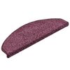 vidaXL Felpudos para escaleras 15 unidades 65x21x4 cm Morado oscuro Semicircular Grande