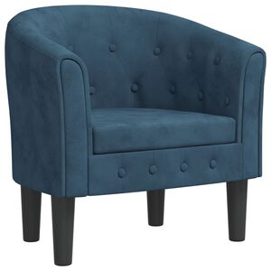vidaXL Sill&oacute;n de terciopelo azul oscuro