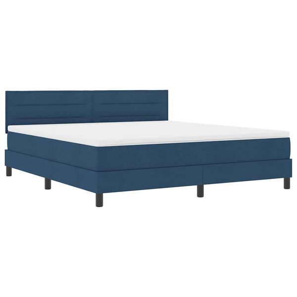 vidaXL Cama tipo Box Spring con colch&oacute;n Azul 180 x 200 cm tela