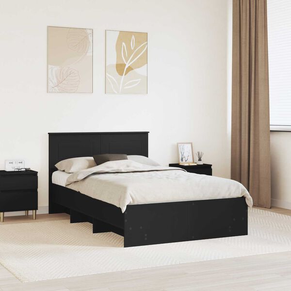 vidaXL Estructura de cama Negro 137 x 203 cm Madera de ingenier&iacute;a