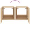 vidaXL Muebles de TV pared luces LED 2 uds roble Sonoma 40,5x35x40 cm