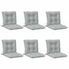 vidaXL Cojines para silla respaldo bajo 6 ud tela gris claro melange
