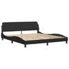 vidaXL Estructura de cama Viana sin colch&oacute;n cuero sint&eacute;tico negro 180x200 cm