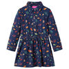 vidaXL Vestido infantil de manga larga azul marino 128