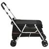 vidaXL Cochecito para perros plegable tela lino negro 100x49x96 cm