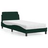 vidaXL Cama con colch&oacute;n Dover terciopelo verde oscuro 90x200 cm
