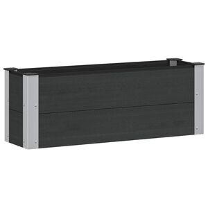 vidaXL Arriate elevado Negro 100 x 30 x 36 cm WPC y Aluminio