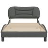 vidaXL Estructura de cama sin colch&oacute;n Hvar tela gris oscuro 100x203 cm