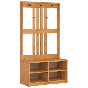 vidaXL Perchero de entrada SANDNES madera maciza de pino 87x40x159,5cm