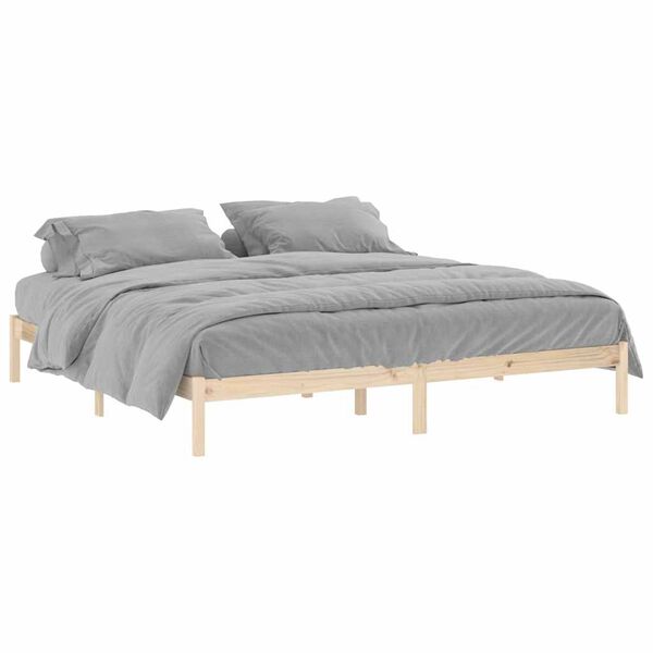 vidaXL Estructura de cama sin colch&oacute;n madera maciza de pino 193x203 cm